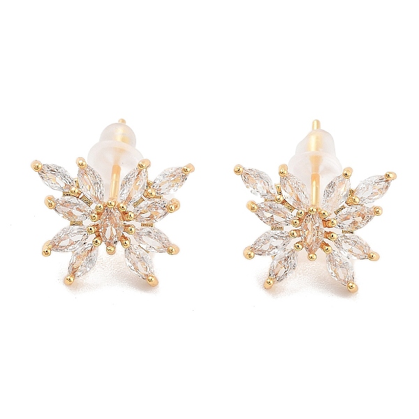 PandaHall Brass Micro Pave Clear Cubic Zirconia Stud Errings, Nickle Free, Flower, Real 18K Gold Plated, 11x14mm Cubic Zirconia Flower
PandaHall Brass Micro Pave Clear Cubic Zirconia Stud Errings, Nickle Free, Flower, Real 18K Gold Plated, 11x14mm Cubic Zirconia Flower