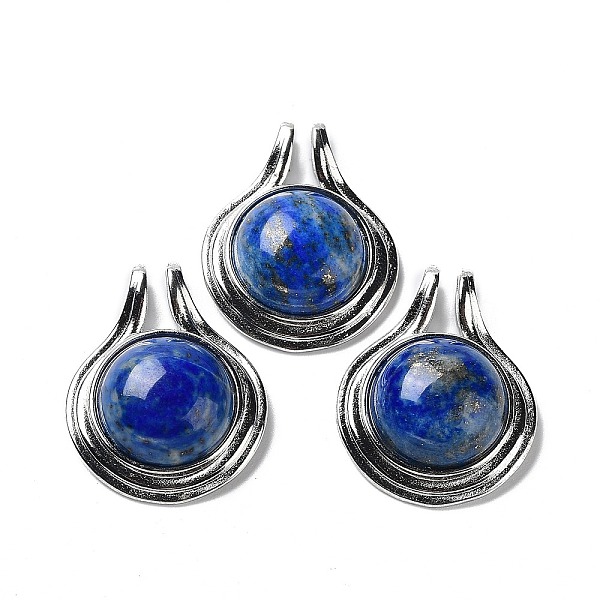 PandaHall Natural Lapis Lazuli Pendants, Rack Plating Platinum Plated Brass Half Round Charms, Cadmium Free & Lead Free, 28x22.5x10mm, Hole...
PandaHall Natural Lapis Lazuli Pendants, Rack Plating Platinum Plated Brass Half Round Charms, Cadmium Free & Lead Free, 28x22.5x10mm, Hole...