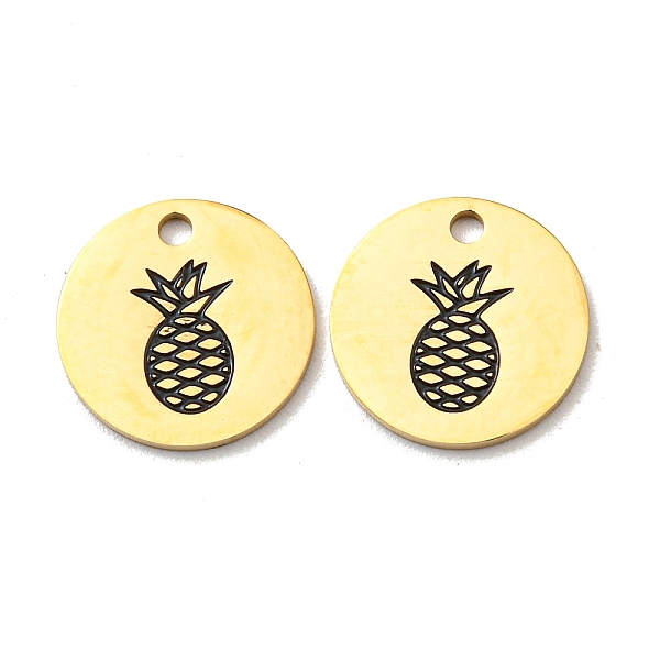 PandaHall 304 Stainless Steel Charms, with Enamel, Flat Round with Pineapple Pattern Charms, Real 14K Gold Plated, 12x1mm, Hole: 1.5mm..., Black
PandaHall 304 Stainless Steel Charms, with Enamel, Flat Round with Pineapple Pattern Charms, Real 14K Gold Plated, 12x1mm, Hole: 1.5mm..., Black