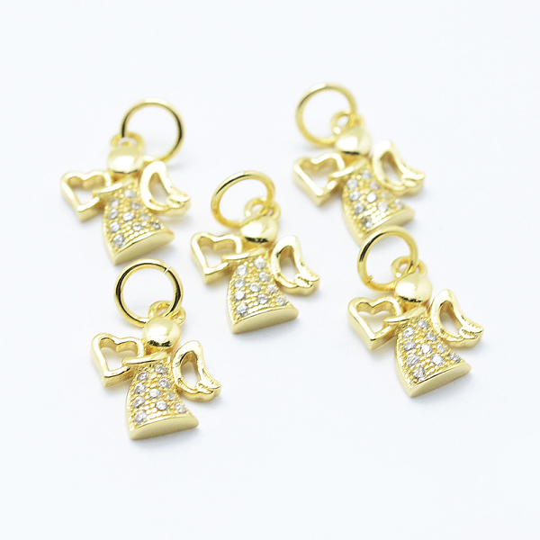 PandaHall Brass Micro Pave Cubic Zirconia Charms, Angel, Lead Free & Nickel Free & Cadmium Free, Golden, 12x9.5x2mm, Hole: 3.5mm Brass+Cubic..., Clear
PandaHall Brass Micro Pave Cubic Zirconia Charms, Angel, Lead Free & Nickel Free & Cadmium Free, Golden, 12x9.5x2mm, Hole: 3.5mm Brass+Cubic..., Clear