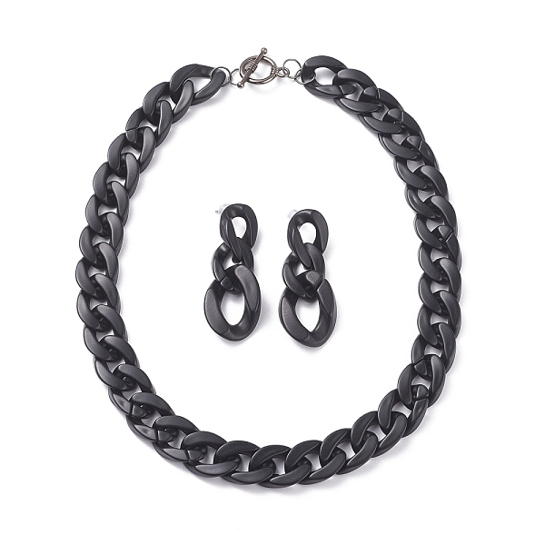 PandaHall CCB Plastic& Acrylic Curb Chain Necklace & Dangle Stud Earrings, Chunky Jewelry Set with Stainless Steel Pin for Women, Black...
PandaHall CCB Plastic& Acrylic Curb Chain Necklace & Dangle Stud Earrings, Chunky Jewelry Set with Stainless Steel Pin for Women, Black...