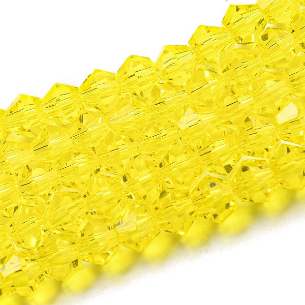 PandaHall Transparent Glass Beads Strands, Faceted, Bicone, Yellow, 3.5x3mm, Hole: 0.8mm, about 113~115pcs/strand, 14.17~14.37 inch...
PandaHall Transparent Glass Beads Strands, Faceted, Bicone, Yellow, 3.5x3mm, Hole: 0.8mm, about 113~115pcs/strand, 14.17~14.37 inch...