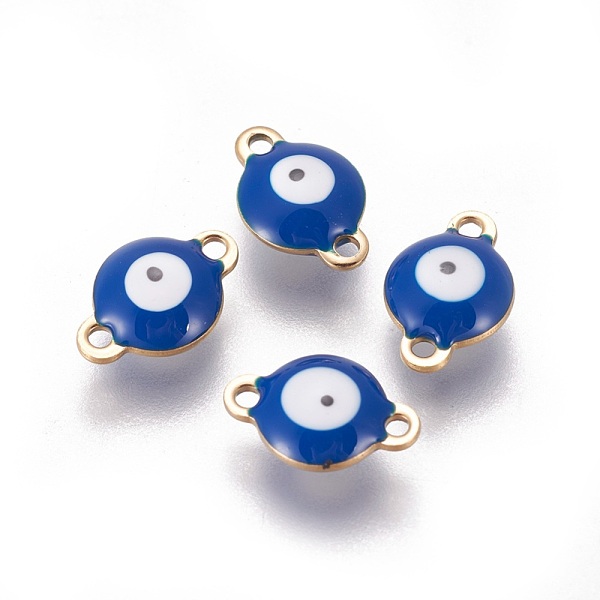 PandaHall Ion Plating(IP) 304 Stainless Steel Enamel Links connectors, Flat Round with Evil Eye, Golden, Marine Blue, 12x8x4mm, Hole: 1.4mm...
PandaHall Ion Plating(IP) 304 Stainless Steel Enamel Links connectors, Flat Round with Evil Eye, Golden, Marine Blue, 12x8x4mm, Hole: 1.4mm...