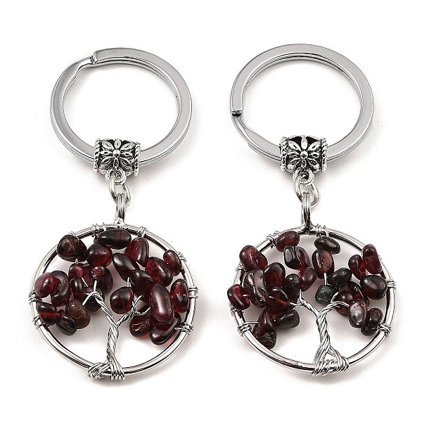 PandaHall Natural Garnet Flat Round with Tree of Life Pendant Keychain, with Iron Key Rings and Brass Finding, 6.5cm Garnet Flat Round
PandaHall Natural Garnet Flat Round with Tree of Life Pendant Keychain, with Iron Key Rings and Brass Finding, 6.5cm Garnet Flat Round