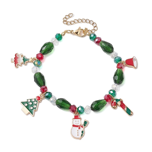 PandaHall Christmas Tree & Snowman & Bell Alloy Enamel Charm Bracelets, Teardrop Glass Bracelets for Women, Golden, 7-5/8 inch(19.3cm) Glass..., Green
PandaHall Christmas Tree & Snowman & Bell Alloy Enamel Charm Bracelets, Teardrop Glass Bracelets for Women, Golden, 7-5/8 inch(19.3cm) Glass..., Green