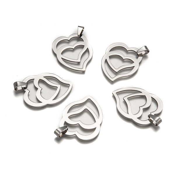 PandaHall Heart to Heart 304 Stainless Steel Pendants, Stainless Steel Color, 39x30x1.5mm, Hole: 4x9mm 304 Stainless Steel Heart
PandaHall Heart to Heart 304 Stainless Steel Pendants, Stainless Steel Color, 39x30x1.5mm, Hole: 4x9mm 304 Stainless Steel Heart