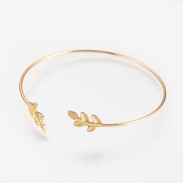 PandaHall Brass Cuff Bangle, Real 18K Gold Plated, Leaf, Golden, 2-1/4 inchx2-1/2 inch(58x63mm) Brass
PandaHall Brass Cuff Bangle, Real 18K Gold Plated, Leaf, Golden, 2-1/4 inchx2-1/2 inch(58x63mm) Brass
