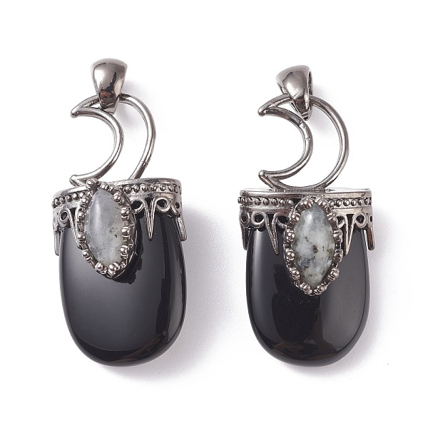 PandaHall Natural Black Obsidian Pendants, with Brass Findings, Oval, Gunmetal, 44~46x20~21x16~17mm, Hole: 5x7mm Obsidian Oval Black
PandaHall Natural Black Obsidian Pendants, with Brass Findings, Oval, Gunmetal, 44~46x20~21x16~17mm, Hole: 5x7mm Obsidian Oval Black