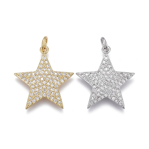 PandaHall Brass Micro Pave Clear Cubic Zirconia Pendants, Long-Lasting Plated, Star, Mixed Color, 20x19x2mm, Jump Rings: 5x1mm, Inner...
PandaHall Brass Micro Pave Clear Cubic Zirconia Pendants, Long-Lasting Plated, Star, Mixed Color, 20x19x2mm, Jump Rings: 5x1mm, Inner...