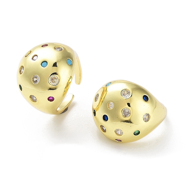 PandaHall Brass with Colorful Cubic Zirconia Open Cuff Rings, Real 16K Gold Plated, Inner Diameter: 17mm Brass+Cubic Zirconia Multicolor
PandaHall Brass with Colorful Cubic Zirconia Open Cuff Rings, Real 16K Gold Plated, Inner Diameter: 17mm Brass+Cubic Zirconia Multicolor
