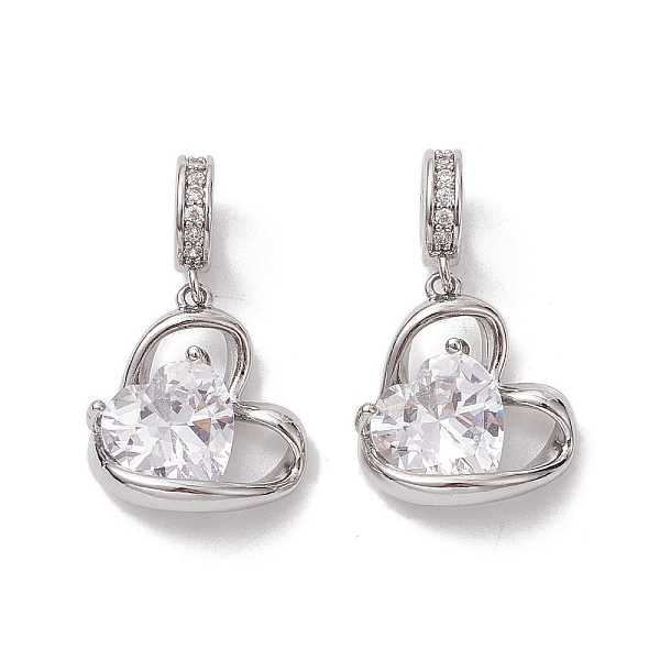 PandaHall Valentine's Day Brass Micro Pave Clear Cubic Zirconia Pendants, Heart Charms, Platinum, 25mm, Hole: 4.5mm Brass+Cubic Zirconia...
PandaHall Valentine's Day Brass Micro Pave Clear Cubic Zirconia Pendants, Heart Charms, Platinum, 25mm, Hole: 4.5mm Brass+Cubic Zirconia...