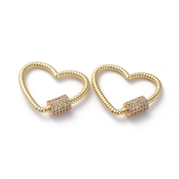 PandaHall Brass Micro Pave Cubic Zirconia Screw Carabiner Lock Charms, for Necklaces Making, Long-Lasting Plated, Heart, Clear, Real 18K...
PandaHall Brass Micro Pave Cubic Zirconia Screw Carabiner Lock Charms, for Necklaces Making, Long-Lasting Plated, Heart, Clear, Real 18K...