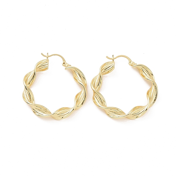 PandaHall Brass Twist Rope Shape Hoop Earrings for Women, Golden, 36.5x34.5x5.5mm, Pin: 0.5~1x0.5mm Brass Ring
PandaHall Brass Twist Rope Shape Hoop Earrings for Women, Golden, 36.5x34.5x5.5mm, Pin: 0.5~1x0.5mm Brass Ring
