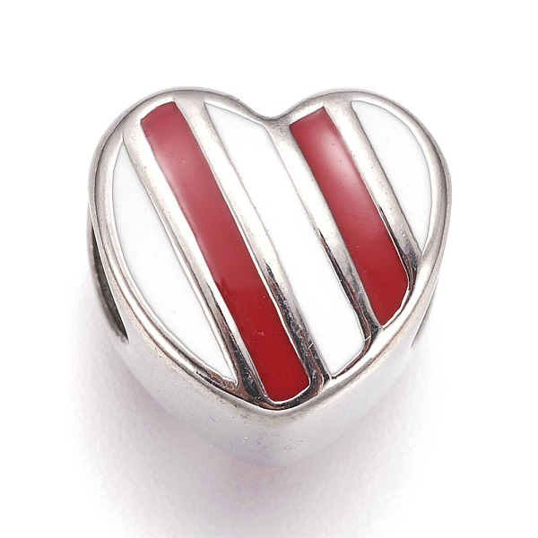 PandaHall 304 Stainless Steel European Beads, with Enamel, Large Hole Beads, Heart, Red, Stainless Steel Color, 11x11x8mm, Hole: 5mm...
PandaHall 304 Stainless Steel European Beads, with Enamel, Large Hole Beads, Heart, Red, Stainless Steel Color, 11x11x8mm, Hole: 5mm...