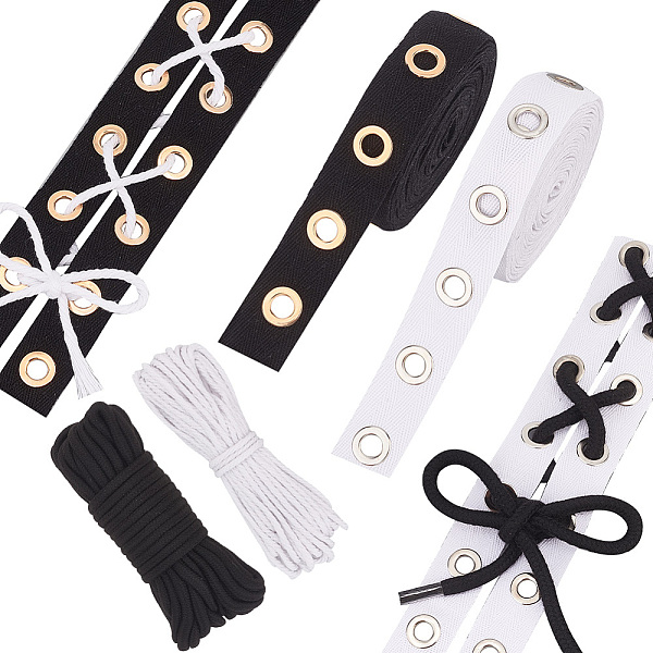 PandaHall 2 Colors Cotton Grommet Eyelet Tape Ribbons with Brass Eyelet Rings, 1 Bundle Cotton Thread, for Garment Accessories, Mixed..., Multicolor
PandaHall 2 Colors Cotton Grommet Eyelet Tape Ribbons with Brass Eyelet Rings, 1 Bundle Cotton Thread, for Garment Accessories, Mixed..., Multicolor