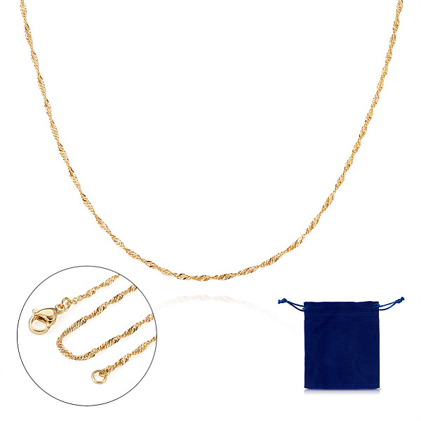 PandaHall Brass Singapore Chain Necklace, Real 14K Gold Plated, 16.14 inch(41cm), 1pc/bag Brass
PandaHall Brass Singapore Chain Necklace, Real 14K Gold Plated, 16.14 inch(41cm), 1pc/bag Brass