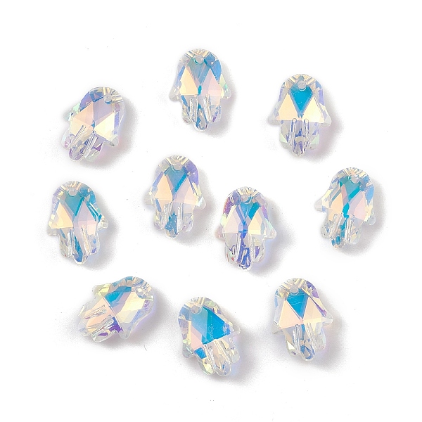 PandaHall Electroplate Transparent Glass Pendants, Back Plated, Faceted, Hamsa Hand Charms, Clear, 18x13.5x5.5mm, Hole: 1.6mm Glass Palm...
PandaHall Electroplate Transparent Glass Pendants, Back Plated, Faceted, Hamsa Hand Charms, Clear, 18x13.5x5.5mm, Hole: 1.6mm Glass Palm...