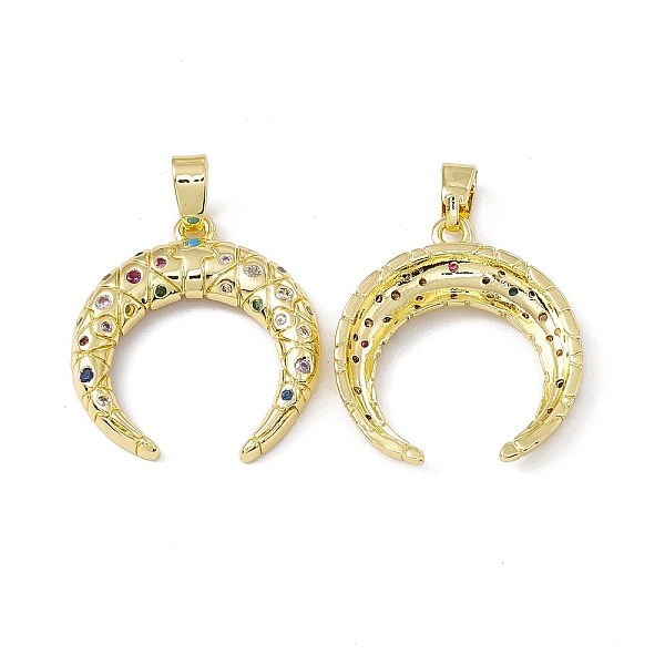 PandaHall Brass Micro Pave Colorful Cubic Zirconia Pendants, Double Horn/Crescent Moon Charms, Real 18K Gold Plated, 21.5x20x3mm, Hole..., Clear
PandaHall Brass Micro Pave Colorful Cubic Zirconia Pendants, Double Horn/Crescent Moon Charms, Real 18K Gold Plated, 21.5x20x3mm, Hole..., Clear