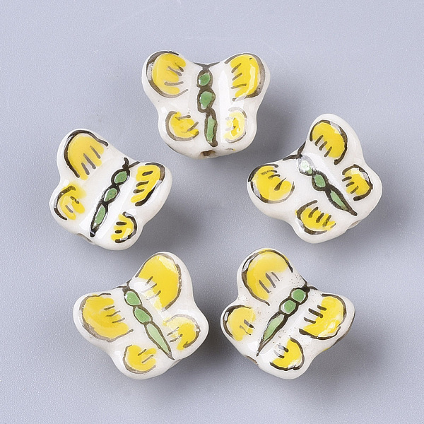 PandaHall Handmade Porcelain Beads, Famille Rose Style, Butterfly, Yellow, 13.5~14.5x16.5~17.5x10mm, Hole: 1.8mm Porcelain Butterfly Yellow
PandaHall Handmade Porcelain Beads, Famille Rose Style, Butterfly, Yellow, 13.5~14.5x16.5~17.5x10mm, Hole: 1.8mm Porcelain Butterfly Yellow