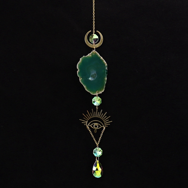 PandaHall Natural Green Aventurine Piece & Metal Evil Eye Moon Hanging Ornaments, Glass Teardrop Tassel Suncatchers for Home Garden Outdoor...
PandaHall Natural Green Aventurine Piece & Metal Evil Eye Moon Hanging Ornaments, Glass Teardrop Tassel Suncatchers for Home Garden Outdoor...