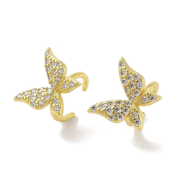 PandaHall Brass Micro Pave Clear Cubic Zirconia Cuff Earrings, Butterfly for Women, Real 18K Gold Plated, 15x13mm Brass Butterfly
PandaHall Brass Micro Pave Clear Cubic Zirconia Cuff Earrings, Butterfly for Women, Real 18K Gold Plated, 15x13mm Brass Butterfly