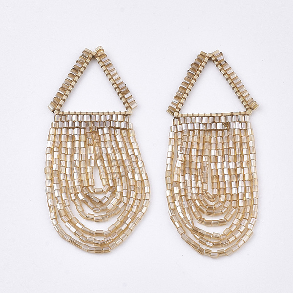 PandaHall Tassel Big Pendants, with Glass Beads and Golden Plated Brass Findings, Triangle, Wheat, 62~70x27~28mm, Hole: 20x17.5mm Glass..., Orange
PandaHall Tassel Big Pendants, with Glass Beads and Golden Plated Brass Findings, Triangle, Wheat, 62~70x27~28mm, Hole: 20x17.5mm Glass..., Orange
