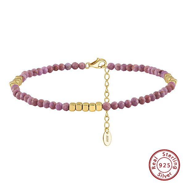 PandaHall 925 Sterling Silver Anklets, Round Lepidolite Beads Anklets, Real 14K Gold Plated, 8-3/4 inch(22.3cm) Sterling Silver Round
PandaHall 925 Sterling Silver Anklets, Round Lepidolite Beads Anklets, Real 14K Gold Plated, 8-3/4 inch(22.3cm) Sterling Silver Round