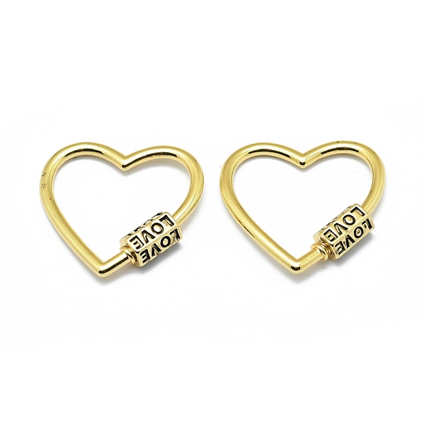 PandaHall Brass Screw Carabiner Lock Charms, for Necklaces Making, Long-Lasting Plated, Heart with Word Love, Real 18K Gold Plated...
PandaHall Brass Screw Carabiner Lock Charms, for Necklaces Making, Long-Lasting Plated, Heart with Word Love, Real 18K Gold Plated...