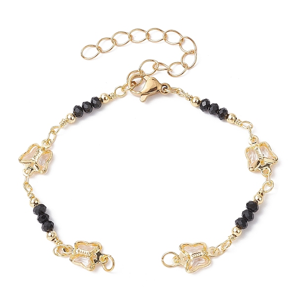 PandaHall Handmade Brass Beaded Chains Bracelet Making, with Glass Butterfly Link & Faceted Beads, Lobster Claw Clasp, Fit for Connector..., Black
PandaHall Handmade Brass Beaded Chains Bracelet Making, with Glass Butterfly Link & Faceted Beads, Lobster Claw Clasp, Fit for Connector..., Black