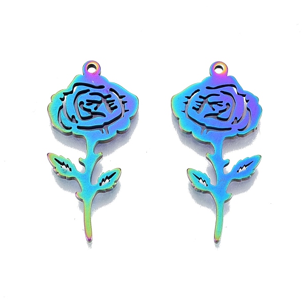 PandaHall Ion Plating(IP) 201 Stainless Steel Pendants, Rose, Rainbow Color, 32x15.5x1.5mm, Hole: 1.4mm 201 Stainless Steel Flower
PandaHall Ion Plating(IP) 201 Stainless Steel Pendants, Rose, Rainbow Color, 32x15.5x1.5mm, Hole: 1.4mm 201 Stainless Steel Flower
