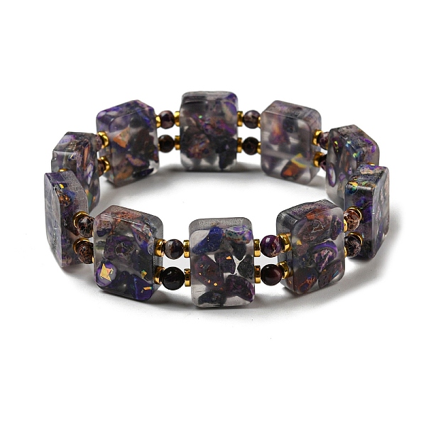PandaHall Dyed Natural Imperial Jasper with Resin Beaded Stretch Bracelets, Rectangle, Dark Violet, Inner Diameter: 2-1/8 inch(5.4cm)...
PandaHall Dyed Natural Imperial Jasper with Resin Beaded Stretch Bracelets, Rectangle, Dark Violet, Inner Diameter: 2-1/8 inch(5.4cm)...