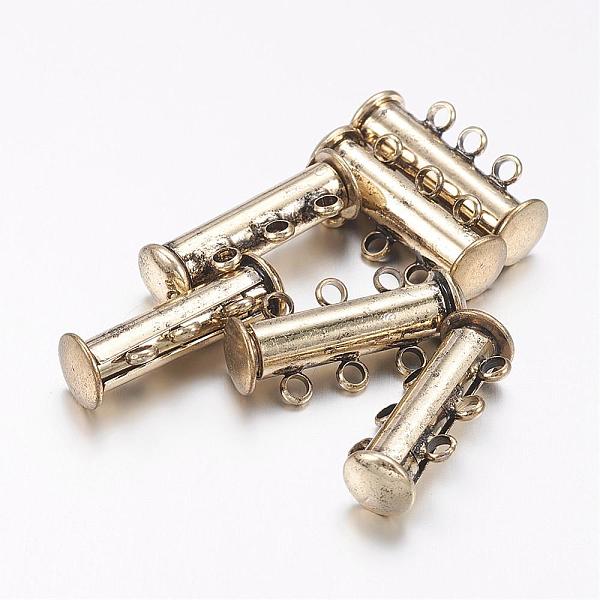 PandaHall 3-Strands 6-Holes Tube Brass Magnetic Slide Lock Clasps, Nickel Free, Antique Bronze, 21x10x6.5mm, Hole: 2mm Brass
PandaHall 3-Strands 6-Holes Tube Brass Magnetic Slide Lock Clasps, Nickel Free, Antique Bronze, 21x10x6.5mm, Hole: 2mm Brass