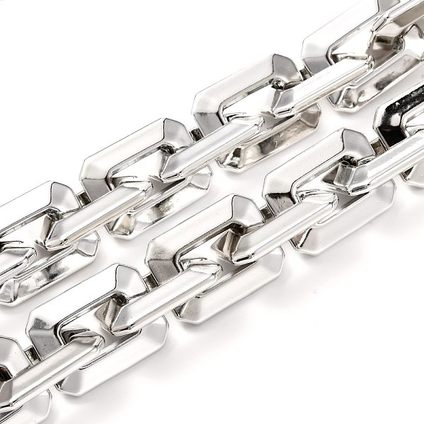 PandaHall CCB Plastic Boston Link Chains, Rectangle, Silver, 28x21x6mm, 39.37 inch(1m)/strand Plastic Silver
PandaHall CCB Plastic Boston Link Chains, Rectangle, Silver, 28x21x6mm, 39.37 inch(1m)/strand Plastic Silver