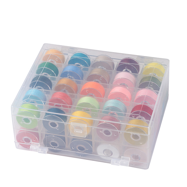 PandaHall 402 Polyester Sewing Thread, Plastic Bobbins and Clear Box, Mixed Color, 0.1mm, 50m/roll, 50roll/box Polyester Multicolor
PandaHall 402 Polyester Sewing Thread, Plastic Bobbins and Clear Box, Mixed Color, 0.1mm, 50m/roll, 50roll/box Polyester Multicolor