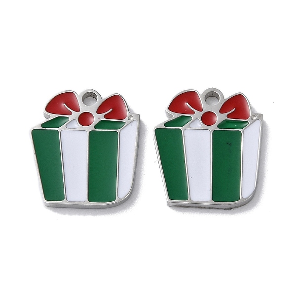 PandaHall 304 Stainless Steel Charms, with Enamel, Gift Box Charm, Stainless Steel Color, 14x12x1.5mm, Hole: 1.5mm Stainless Steel+Enamel..., Green
PandaHall 304 Stainless Steel Charms, with Enamel, Gift Box Charm, Stainless Steel Color, 14x12x1.5mm, Hole: 1.5mm Stainless Steel+Enamel..., Green