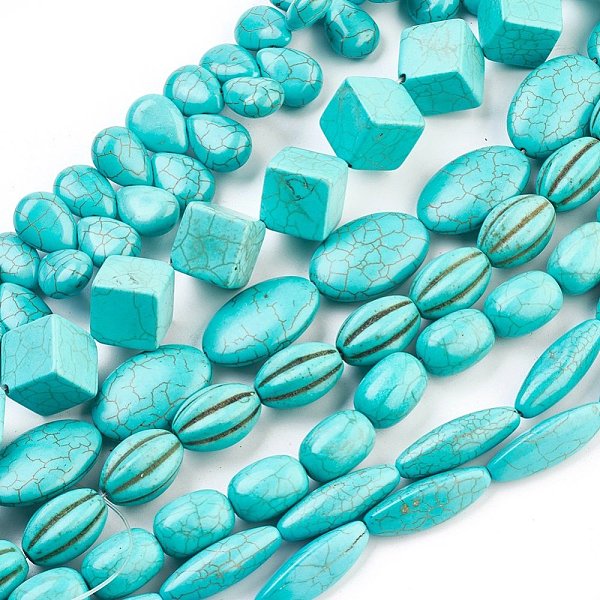 PandaHall Synthetic Turquoise Beads, Mixed Shapes, Dyed, Cyan, 7~30x8~10mm, Hole: 1mm, about 12strands/kg Synthetic Turquoise Mixed Shapes...
PandaHall Synthetic Turquoise Beads, Mixed Shapes, Dyed, Cyan, 7~30x8~10mm, Hole: 1mm, about 12strands/kg Synthetic Turquoise Mixed Shapes...