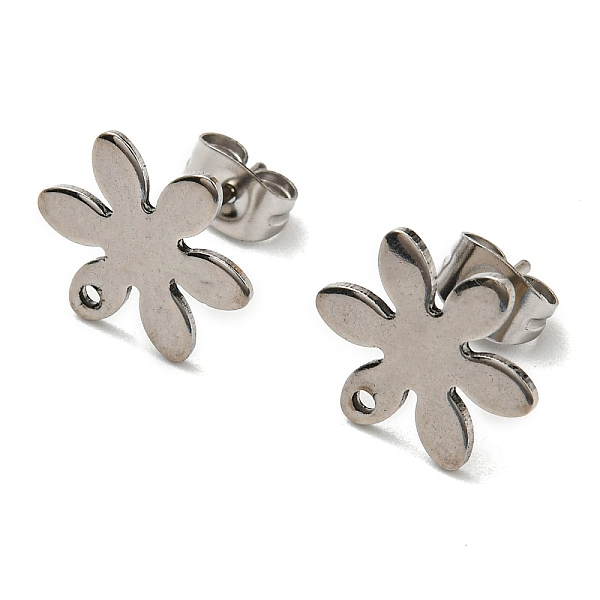 PandaHall 201 Stainless Steel Stud Earrings Finding, with 304 Stainless Steel Pins, Flower, Stainless Steel Color, 13x11.5mm, Hole: 1mm, Pin...
PandaHall 201 Stainless Steel Stud Earrings Finding, with 304 Stainless Steel Pins, Flower, Stainless Steel Color, 13x11.5mm, Hole: 1mm, Pin...