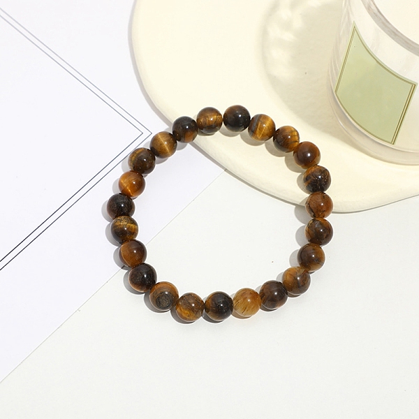 PandaHall Natural Tiger Eye Round Beaded Stretch Bracelet, Beads: 10mm Tiger Eye Round
PandaHall Natural Tiger Eye Round Beaded Stretch Bracelet, Beads: 10mm Tiger Eye Round