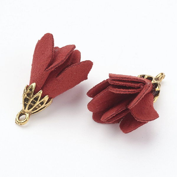 PandaHall Velvet Pendant Decorations, Flower, with Alloy Findings, Antique Golden, Dark Red, 23.5x8mm, Hole: 1.5mm Cloth Flower Red
PandaHall Velvet Pendant Decorations, Flower, with Alloy Findings, Antique Golden, Dark Red, 23.5x8mm, Hole: 1.5mm Cloth Flower Red