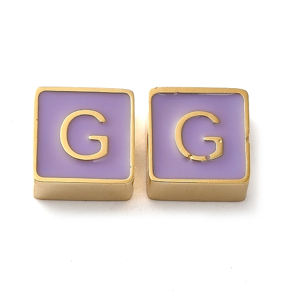 PandaHall 304 Stainless Steel Enamel Beads, Real 14K Gold Plated, Square with Letter, Letter G, 8x8x4mm, Hole: 2mm Stainless Steel+Enamel..., Purple
PandaHall 304 Stainless Steel Enamel Beads, Real 14K Gold Plated, Square with Letter, Letter G, 8x8x4mm, Hole: 2mm Stainless Steel+Enamel..., Purple