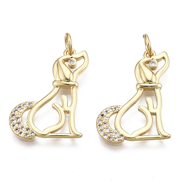 PandaHall Brass Micro Pave Clear Cubic Zirconia Pendants, Nickel Free, Dog with Jump Rings, Real 16K Gold Plated, 20.5x15.5x2mm, Jump Ring...
PandaHall Brass Micro Pave Clear Cubic Zirconia Pendants, Nickel Free, Dog with Jump Rings, Real 16K Gold Plated, 20.5x15.5x2mm, Jump Ring...
