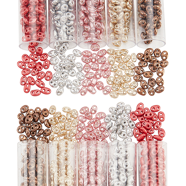 PandaHall 85G 5 Style Colours Luster Czech Glass Seed Beads, Metallic Colours, 2-Hole, Oval, Mixed Color, 5x3.5~4x2.5mm, Hole: 0.9mm, about..., Multicolor
PandaHall 85G 5 Style Colours Luster Czech Glass Seed Beads, Metallic Colours, 2-Hole, Oval, Mixed Color, 5x3.5~4x2.5mm, Hole: 0.9mm, about..., Multicolor