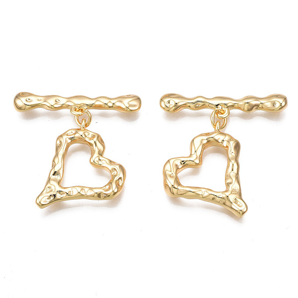 PandaHall Brass Toggle Clasps, Cadmium Free & Nickel Free & Lead Free, Heart, Real 18K Gold Plated, 29~33mm long, Bar: 7.5x30x3.5mm, hole...
PandaHall Brass Toggle Clasps, Cadmium Free & Nickel Free & Lead Free, Heart, Real 18K Gold Plated, 29~33mm long, Bar: 7.5x30x3.5mm, hole...