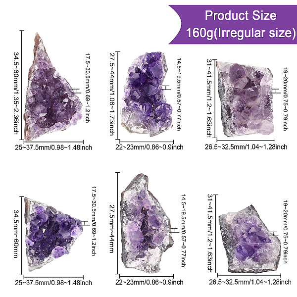 PandaHall CHGCRAFT 6Pcs Deep Purple Project Amethyst Rock Crystal Natural Amethyst Crystal Cluster Specimen Stone for Crystals Energy Reiki...
PandaHall CHGCRAFT 6Pcs Deep Purple Project Amethyst Rock Crystal Natural Amethyst Crystal Cluster Specimen Stone for Crystals Energy Reiki...