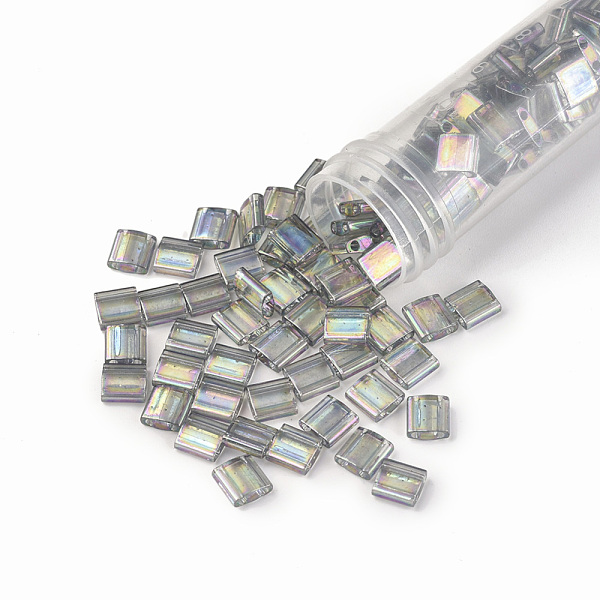 PandaHall MIYUKI TILA Beads, Japanese Seed Beads, 2-Hole, (TL2440D) Dark Transparent Gray Rainbow Luster, 5x5x1.9mm, Hole: 0.8mm, about...
PandaHall MIYUKI TILA Beads, Japanese Seed Beads, 2-Hole, (TL2440D) Dark Transparent Gray Rainbow Luster, 5x5x1.9mm, Hole: 0.8mm, about...