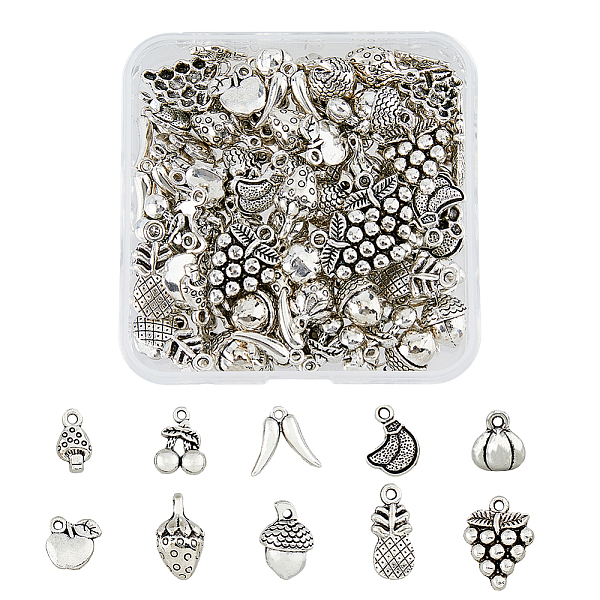 PandaHall DICOSMETIC 100Pcs 10 Styles Tibetan Style Alloy Pendants, Fruits, Antique Silver, 9~20x7.5~16x2~9.5mm, Hole: 1~2mm, 10pcs/style...
PandaHall DICOSMETIC 100Pcs 10 Styles Tibetan Style Alloy Pendants, Fruits, Antique Silver, 9~20x7.5~16x2~9.5mm, Hole: 1~2mm, 10pcs/style...