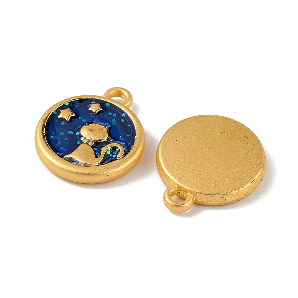 PandaHall Alloy Enamel Pendants, Flat Round with Cat Charm, Light Gold, Marine Blue, 15.5x13x3mm, Hole: 1mm Alloy+Enamel Flat Round
PandaHall Alloy Enamel Pendants, Flat Round with Cat Charm, Light Gold, Marine Blue, 15.5x13x3mm, Hole: 1mm Alloy+Enamel Flat Round