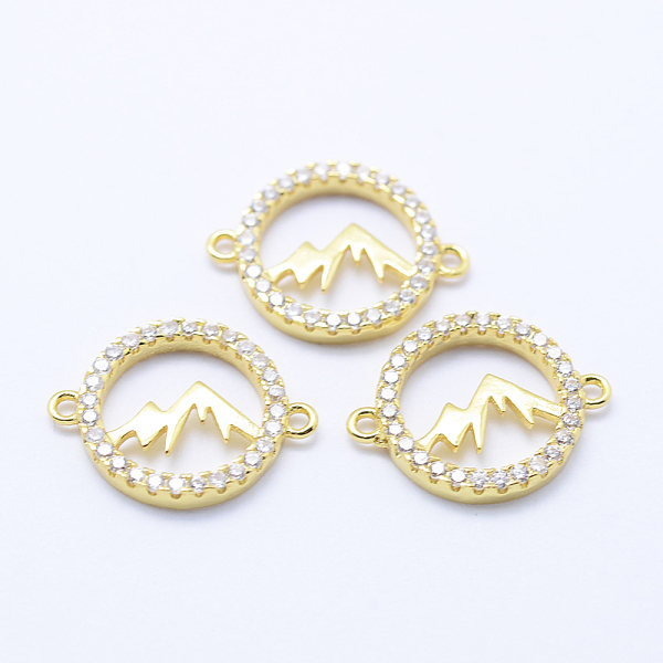 PandaHall Brass Micro Pave Cubic Zirconia Links, Clear, Lead Free & Nickel Free & Cadmium Free, Hollow Flat Round with Mountain, Golden...
PandaHall Brass Micro Pave Cubic Zirconia Links, Clear, Lead Free & Nickel Free & Cadmium Free, Hollow Flat Round with Mountain, Golden...