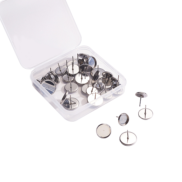 PandaHall 304 Stainless Steel Stud Earrings Findings, Flat Round, Stainless Steel Color, 40pcs/box 304 Stainless Steel Flat Round
PandaHall 304 Stainless Steel Stud Earrings Findings, Flat Round, Stainless Steel Color, 40pcs/box 304 Stainless Steel Flat Round