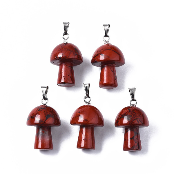 PandaHall Natural Red Jasper Pendants, with Stainless Steel Snap On Bails, Mushroom Shaped, 24~25x16mm, Hole: 5x3mm Red Jasper Mushroom
PandaHall Natural Red Jasper Pendants, with Stainless Steel Snap On Bails, Mushroom Shaped, 24~25x16mm, Hole: 5x3mm Red Jasper Mushroom